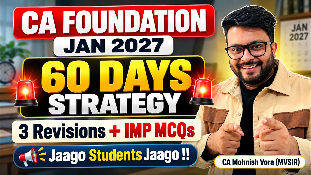 Economics 60 Days Strategy + 3 Revisions Planner | CA Foundation Jan 2027 | MVSIR