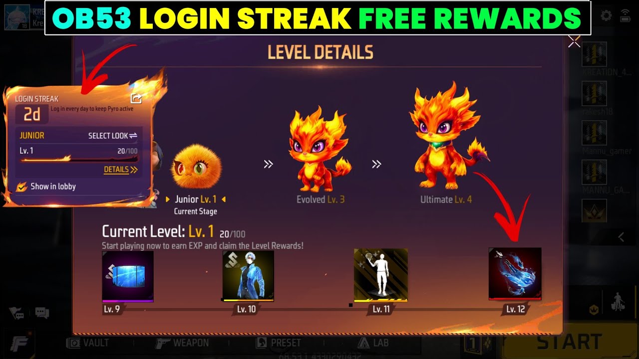OB53 LOGIN STREAK FREE RARE REWARDS 🔥 -para SAMSUNG,A3,A5,A6,A7,J2,J5,J7,S5,S6,S7,S9,A10,A20,A30,A50