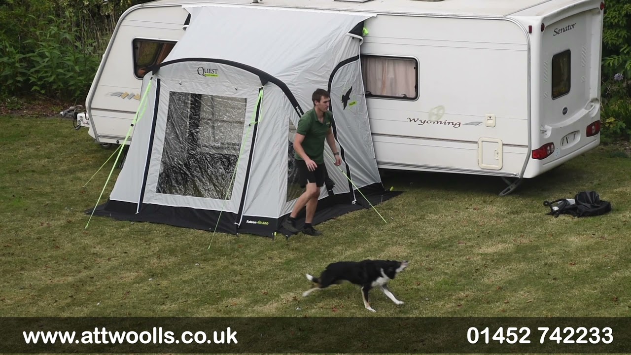 Quest Falcon Air 220/260 Awning Pitching & Packing (Real Time) Video