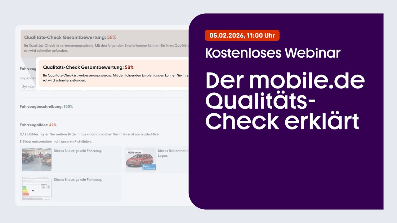 Webinar - Der mobile.de Qualitäts-Check erklärt