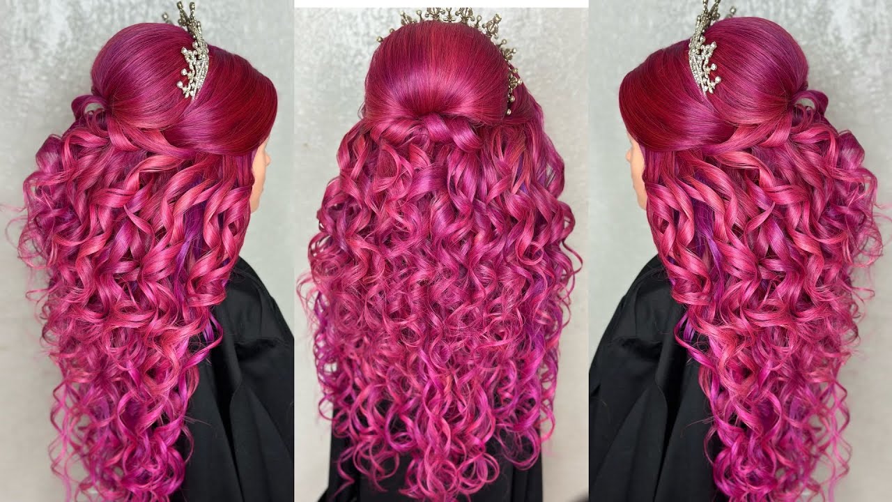 How to do half up - Half down with hair extensions - step by step - Quinceañera hair style