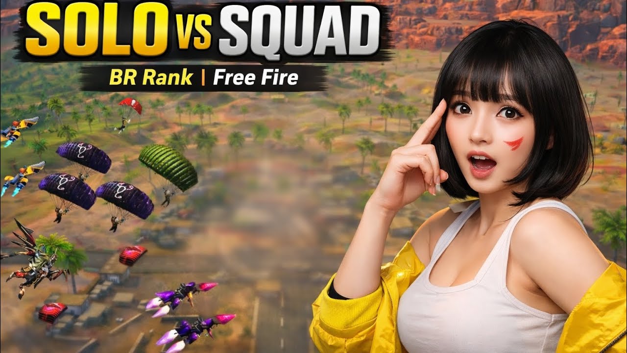 SOLO vs SQUAD BR RANK || FULL GAMEPLAY ☠️🔥
