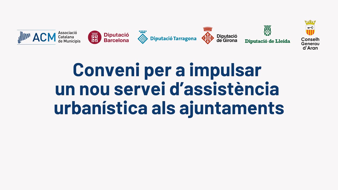 Conveni per a impulsar un nou servei d’assistència urbanística als ajuntaments