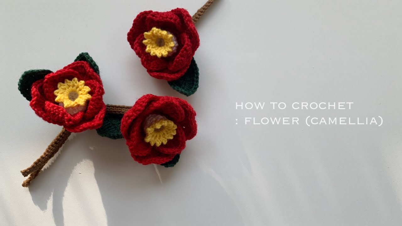HOW TO CROCHET : FLOWER (CAMELLIA)