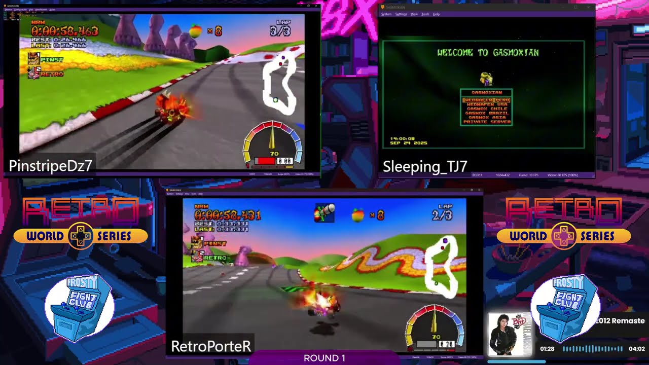 PinstripeDz7 против Sleepy TJ7 против RetroPorter (1-й раунд) - Crash Team Racing - Зимняя класси...