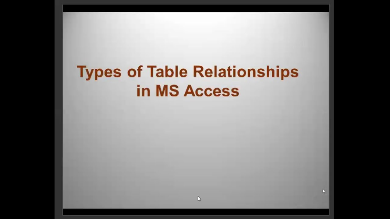 ms access database relationships for Beginners