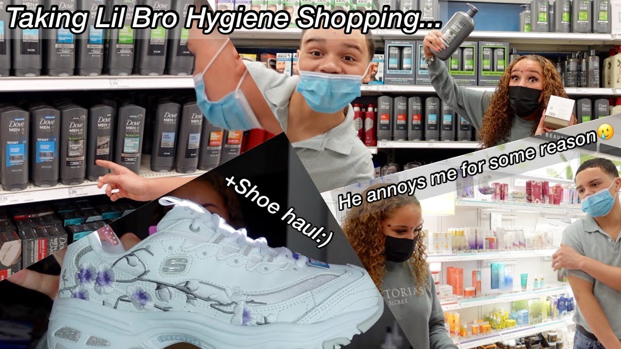 TAKING MY BROTHER NO BUDGET HYGIENE SHOPPING +VLOG!