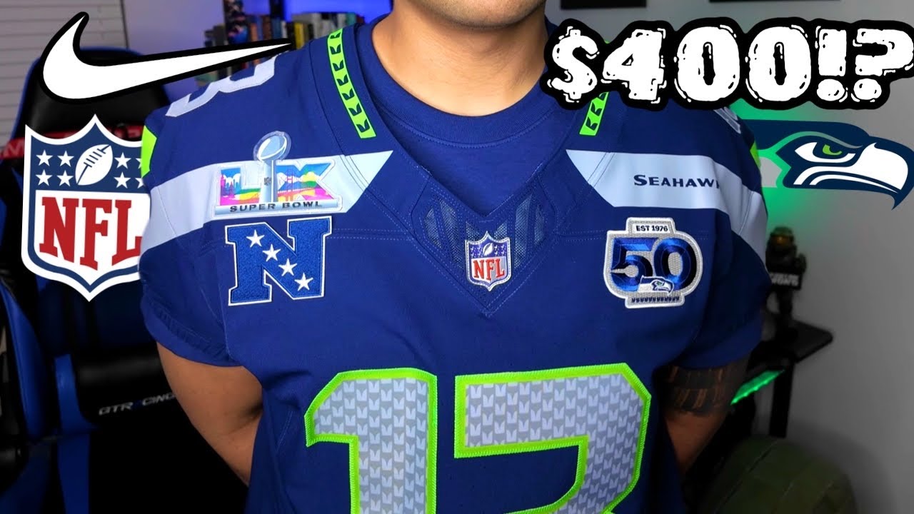 $400 Superbowl Seahawks Jersey (with patches) | Nike Vapor F.U.S.E. Elite Custom Fanatics 
