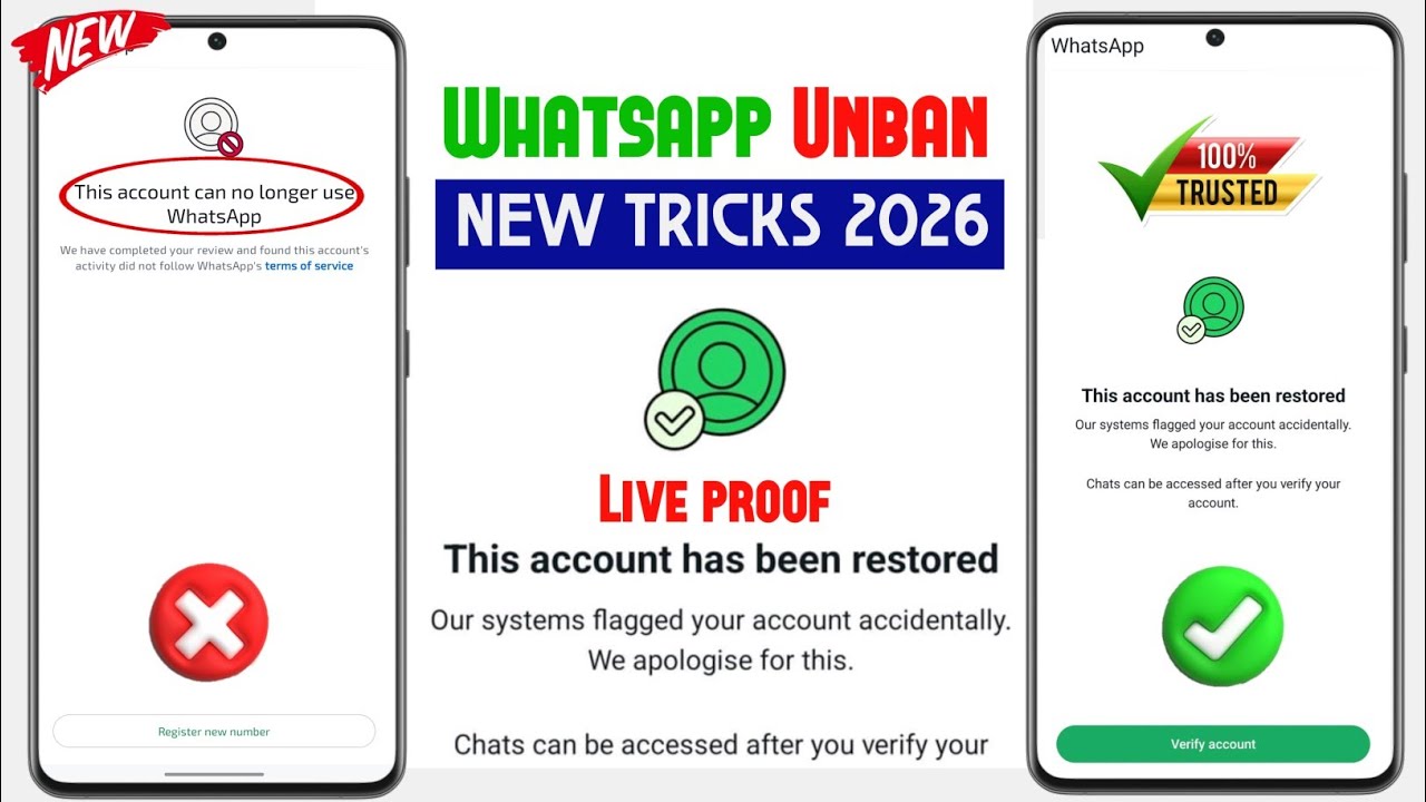Whatsapp Unban New trick 2026 | Whatsapp Ban Problem New Solution 2026 | Whatsapp Ban solution
