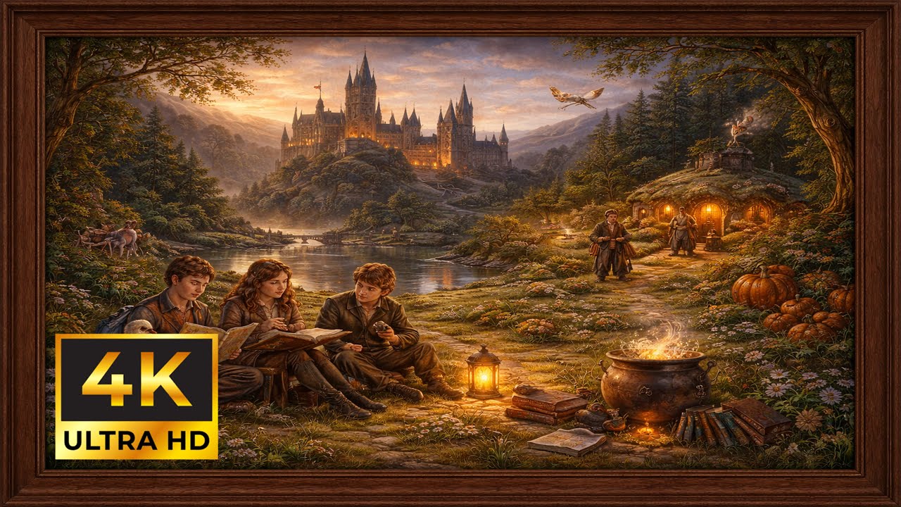 4K Vintage Oil Painting - Harry Potter and Hogwarts | Frame TV Art Wallpaper (No Music)