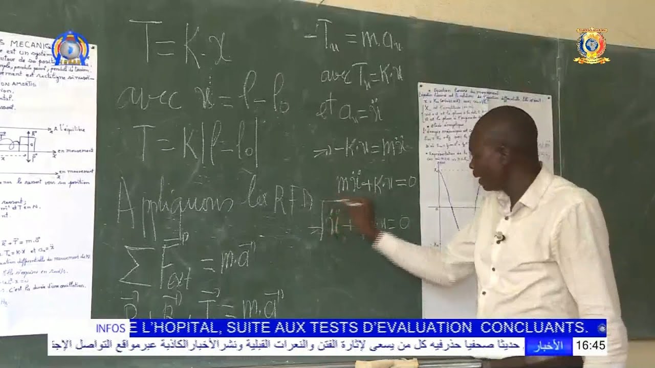 TÉLÉ-TCHAD ÉCOLE | PHYSIQUE TS | LES OSCILLATEURS MÉCANIQUES AVEC L'ENSEIGNANT NGARADJIM NICOLAS