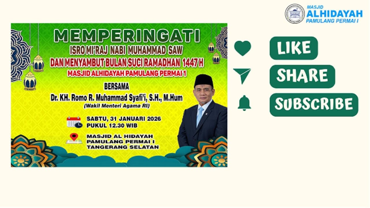 Perayaan Isra Miraj Nabi Muhammad SAW 1447 H, Masjid Alhidayah Pamulang Permai 1