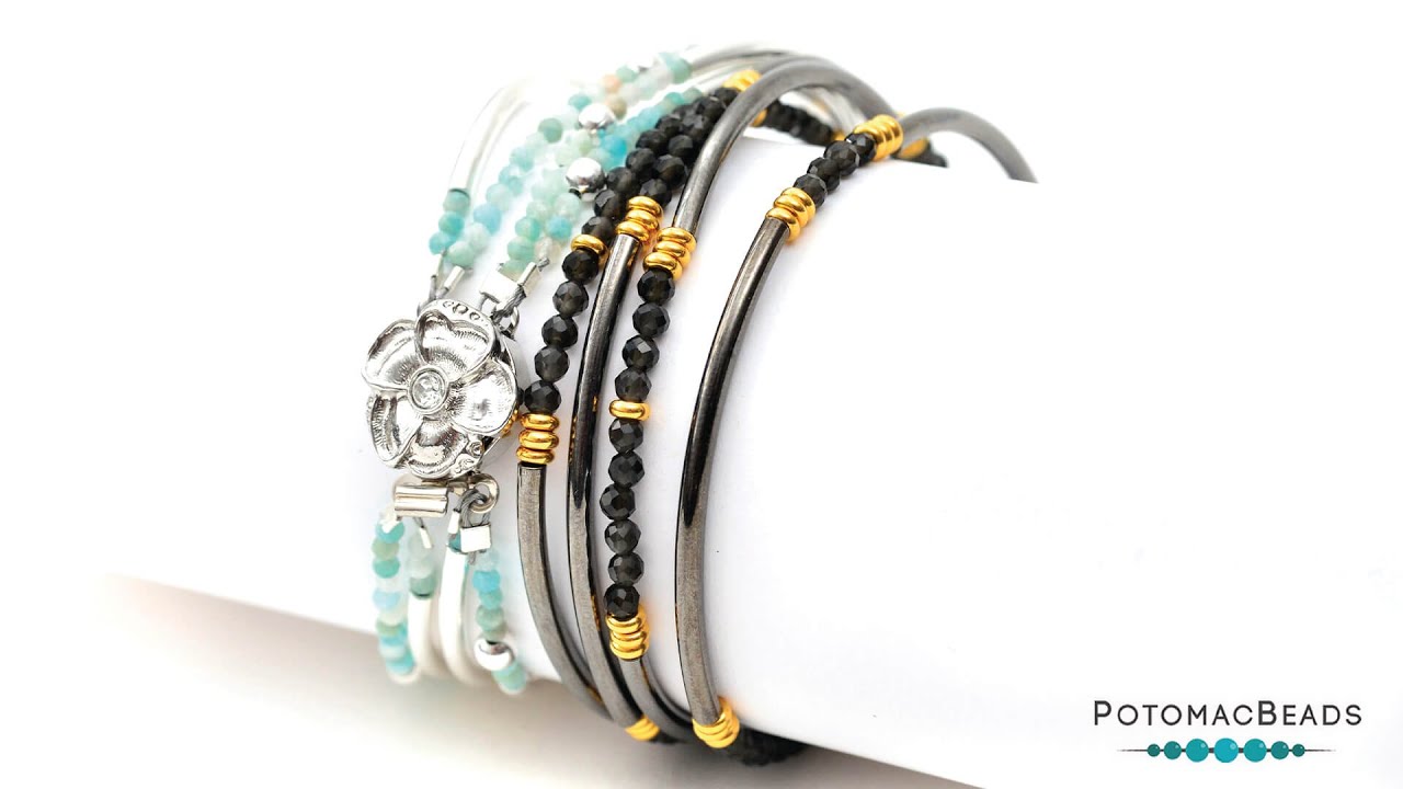 Multi Strand Tube Bracelet - DIY Jewelry Making Tutorial by PotomacBeads