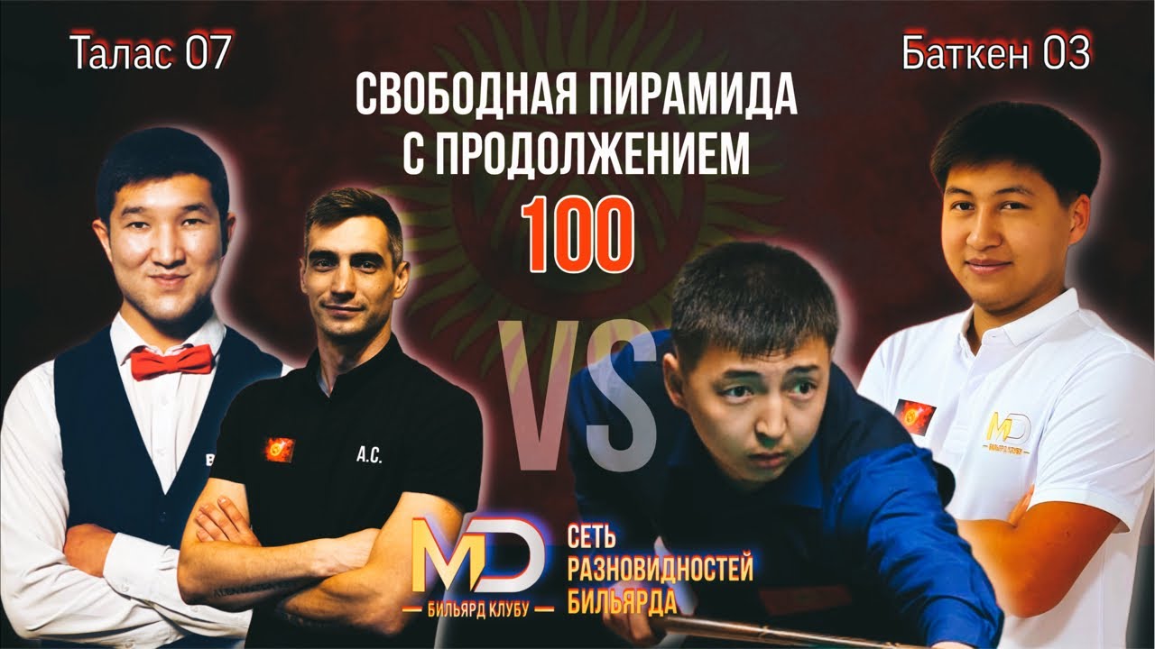 Ратбеков, Свичкарь - Ураимов, Алибаев. Свободная пирамида с продолжением. Матчевая встреча/ до 100