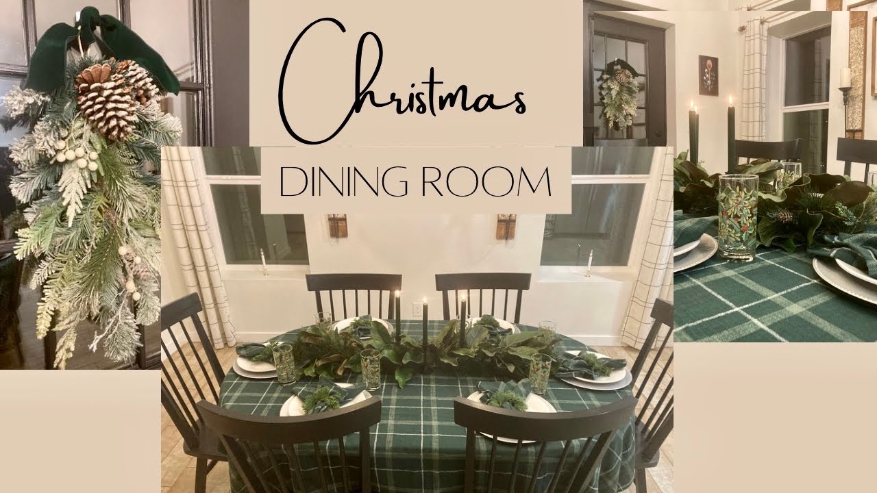 Christmas Dining Room | Christmas Table Setting | Farmhouse Christmas Dining Room