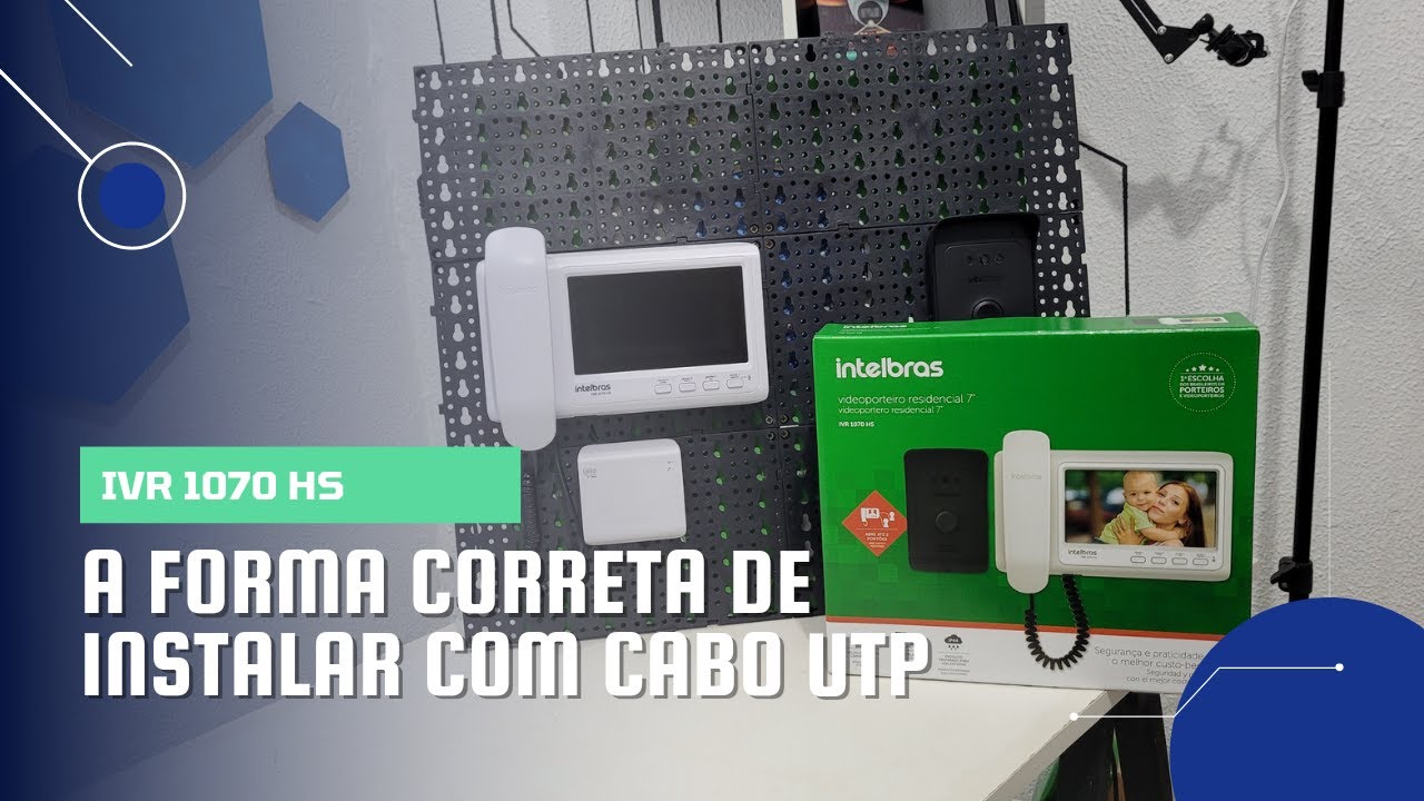 Como instalar o video porteiro IVR 1070 HS | Com cabo UTP