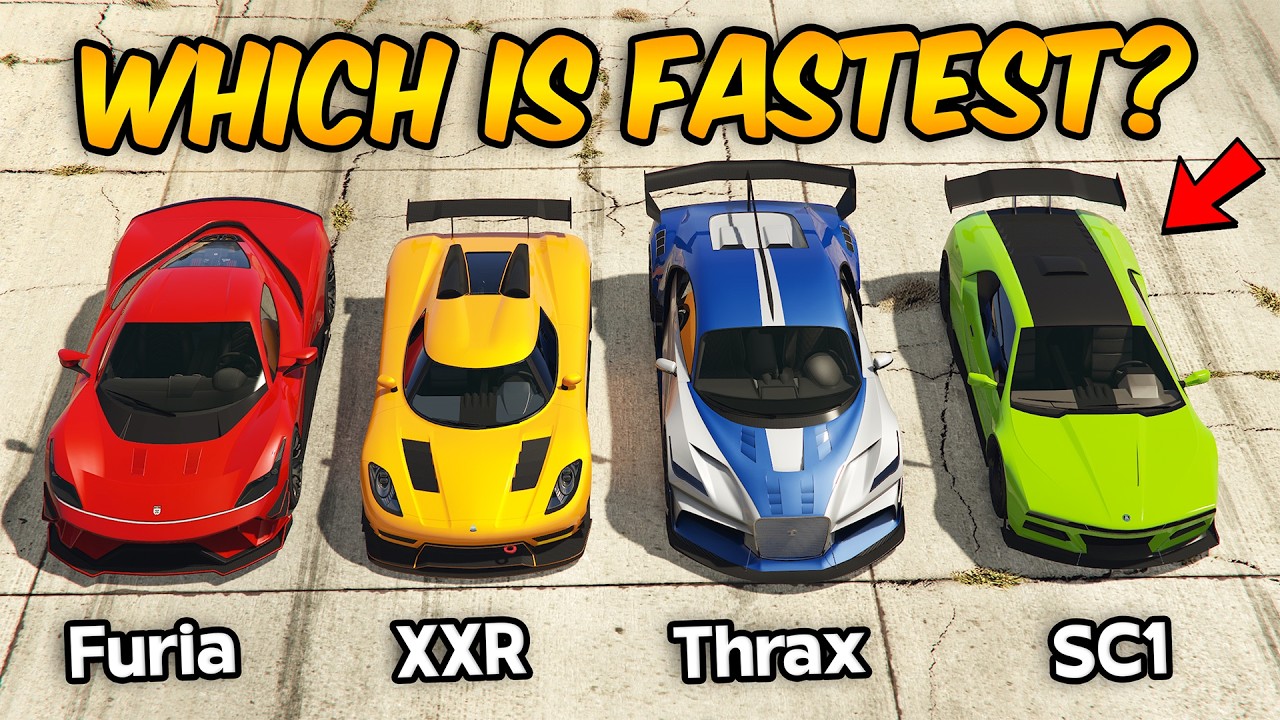 GTA 5 ONLINE - SC1 VS FURIA VS THRAX VS ENTITY XXR (WHICH IS FASTEST?)