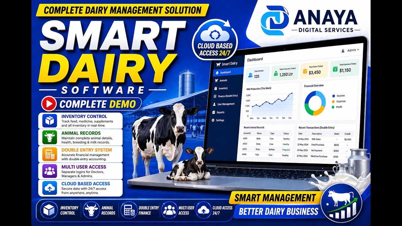 Smart Dairy Software Tutorial | Dairy Farm Management System Complete Demo