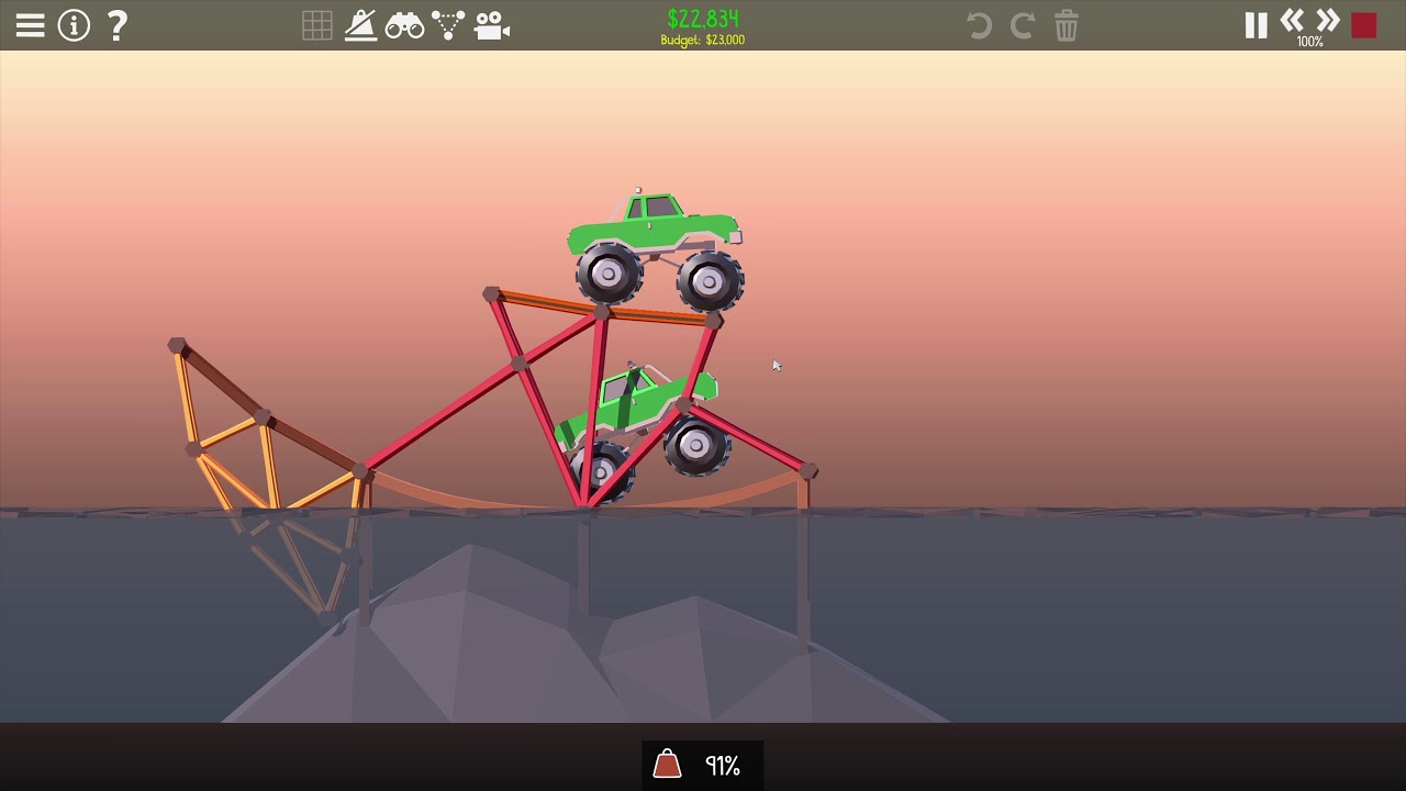 Crashing cars [Poly bridge 2]