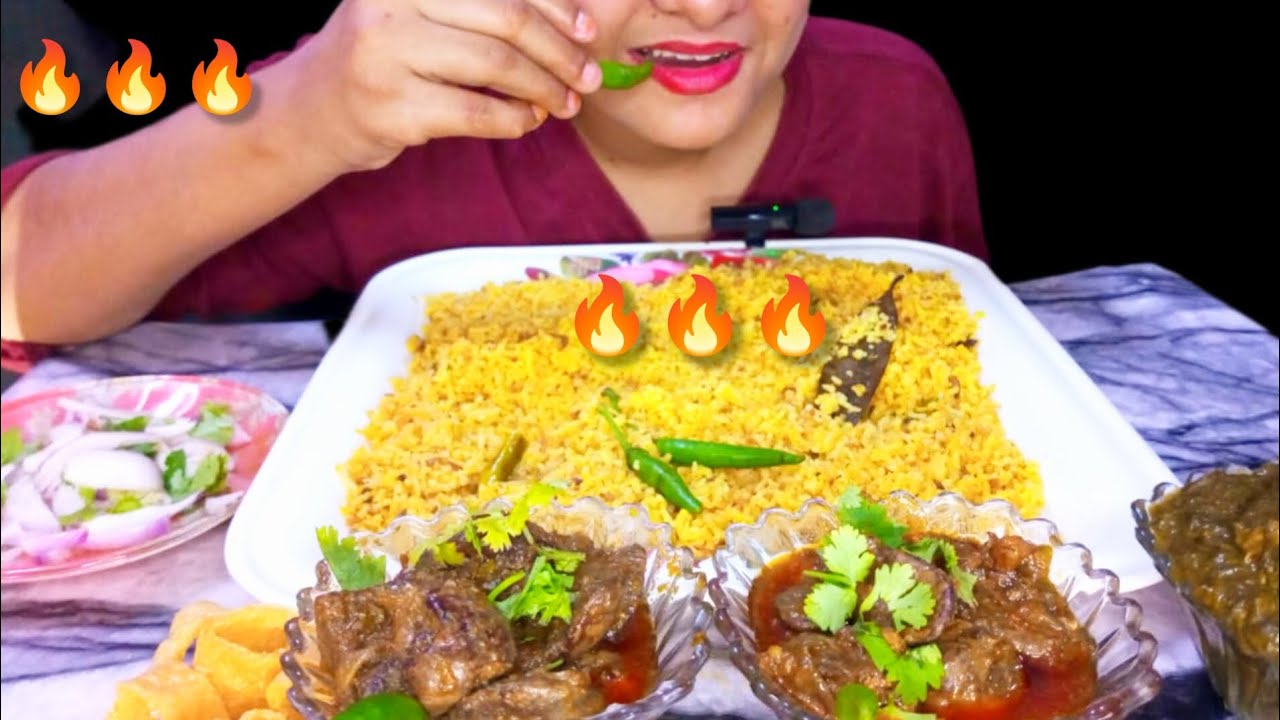 बहुत तीखा बिरयानी चैलेंज 🌶️ | Spicy Biryani Mukbang | Mouth Watering Desi Food 🤤🔥