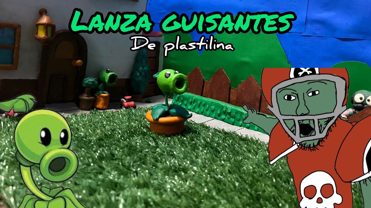 como hacer un lanzaguisantes de plastilina.- #plantsvszombies #pvz