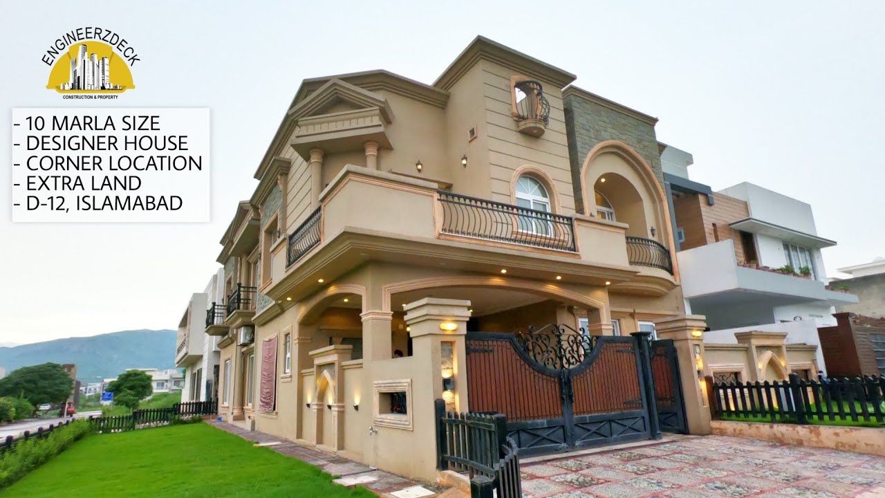 10 Marla Designer Corner House For Sale in D12, Islamabad | LUXURY Spanish Design | Semi-Furnished