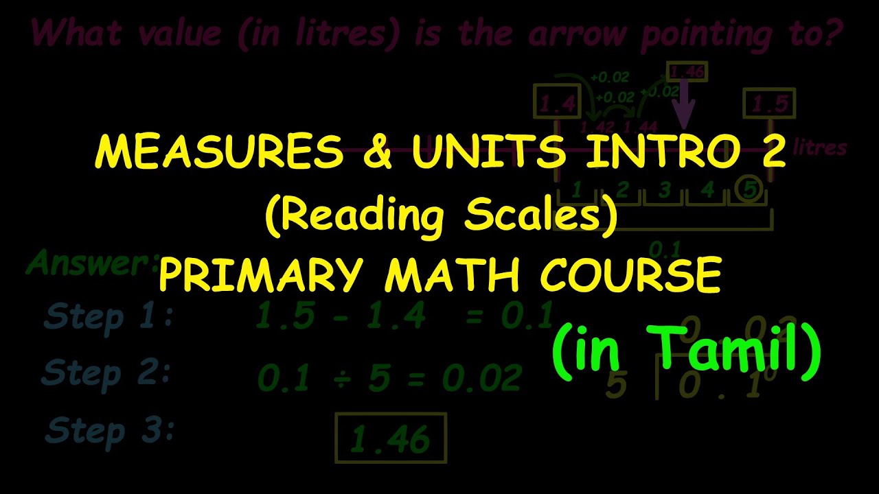 Reading Scales | Units and Measures Intro 2 | Primary Math course(in Tamil)
