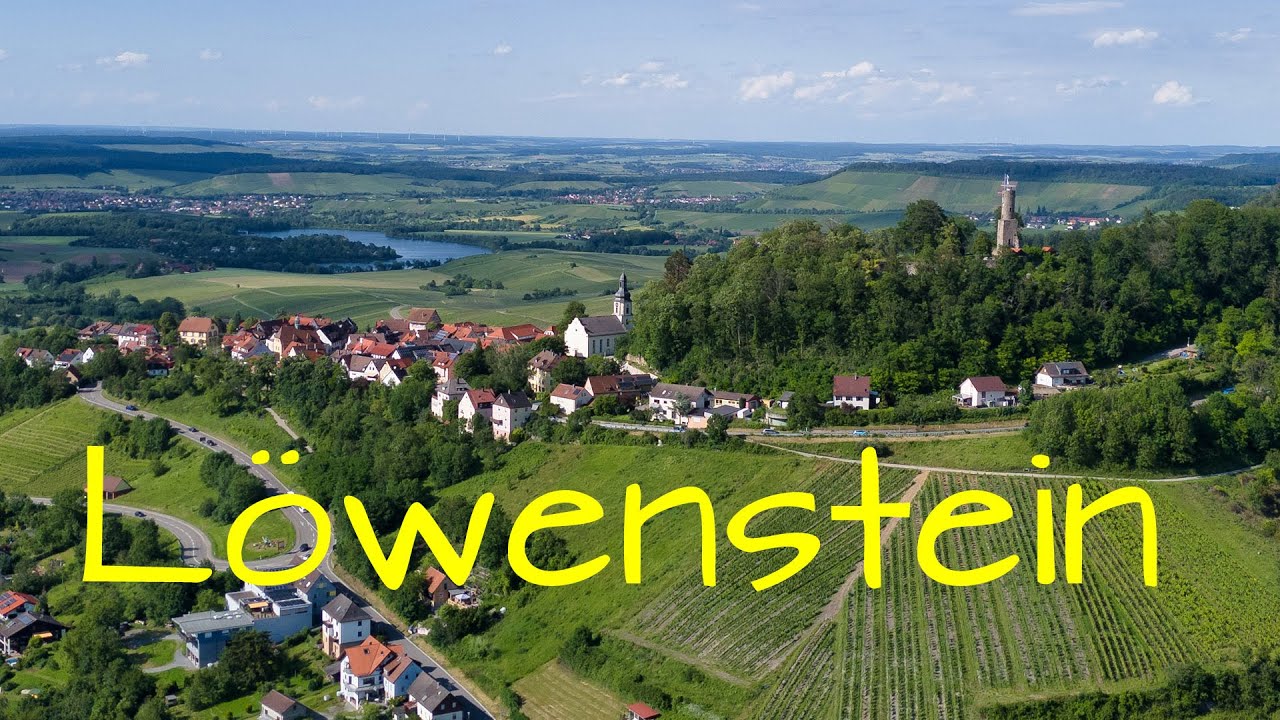 Bergstädtchen Löwenstein, idyllische Lage, Naturpark Schwäbisch-Fränkischer Wald, 4K, DJI Air 3