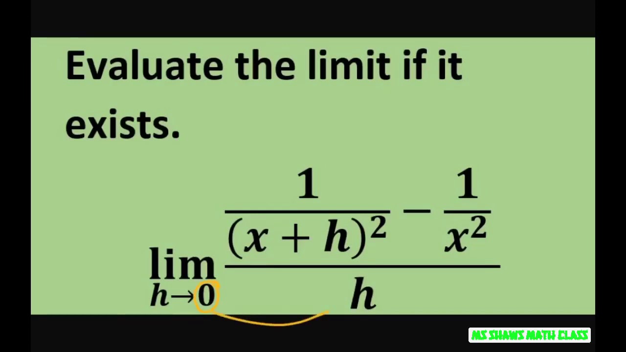 Оцените предел, когда h стремится к 0: (1/(x+h)^2 - 1/x^2)/h.