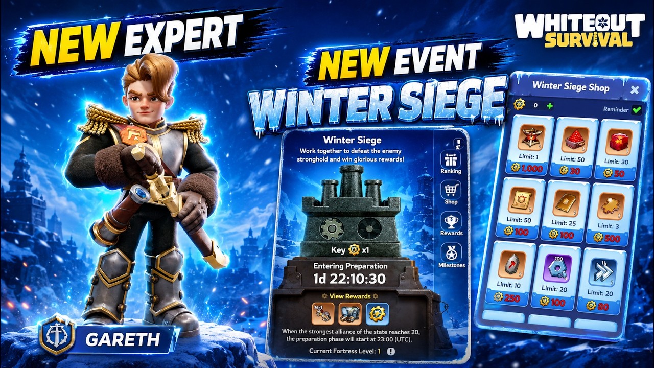 Winter Siege Event & New Expert Gareth - Whiteout Survival