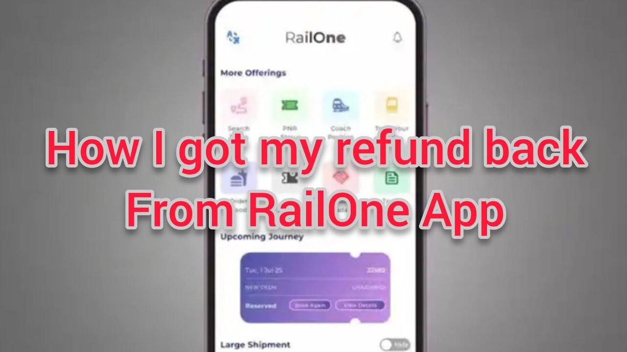 How I got back my refund from RailOne App #railoneapp