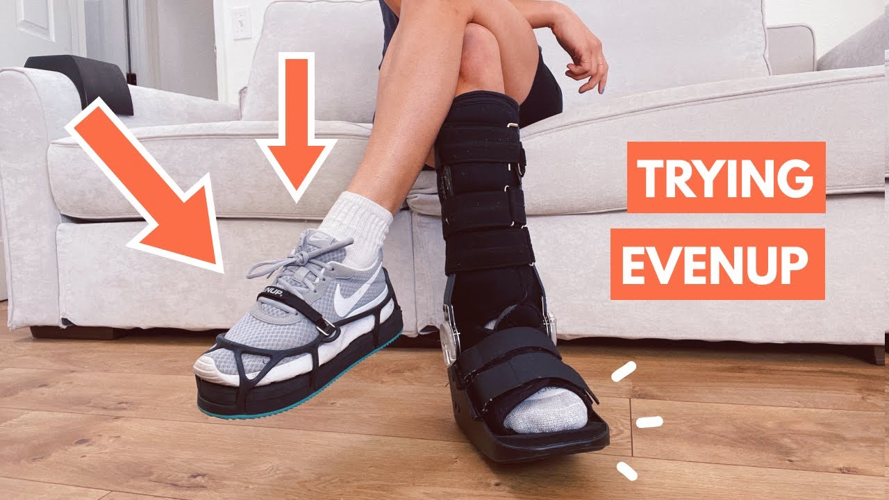 Achilles Tendon Rupture | 4 weeks post op, learning to walk again, EVENup shoe lift – Part 8