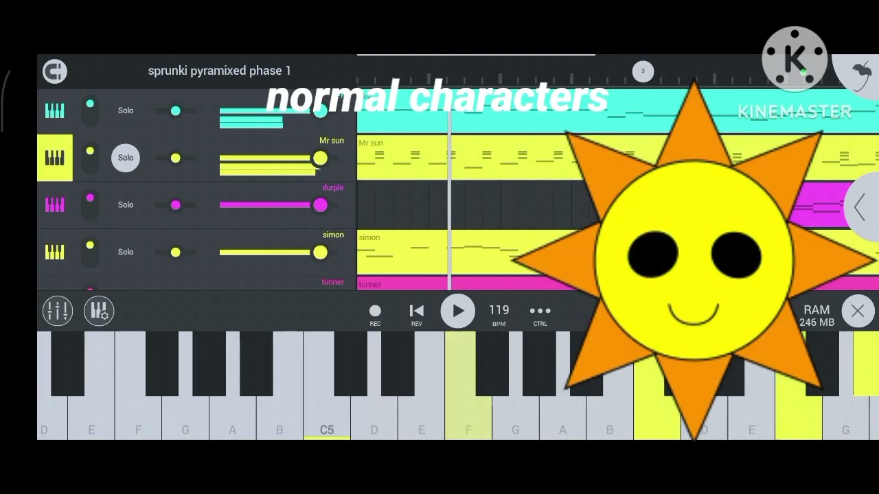 Sprunki pyramixed recreation in fl studio mobile (not all characters) including bonus characters