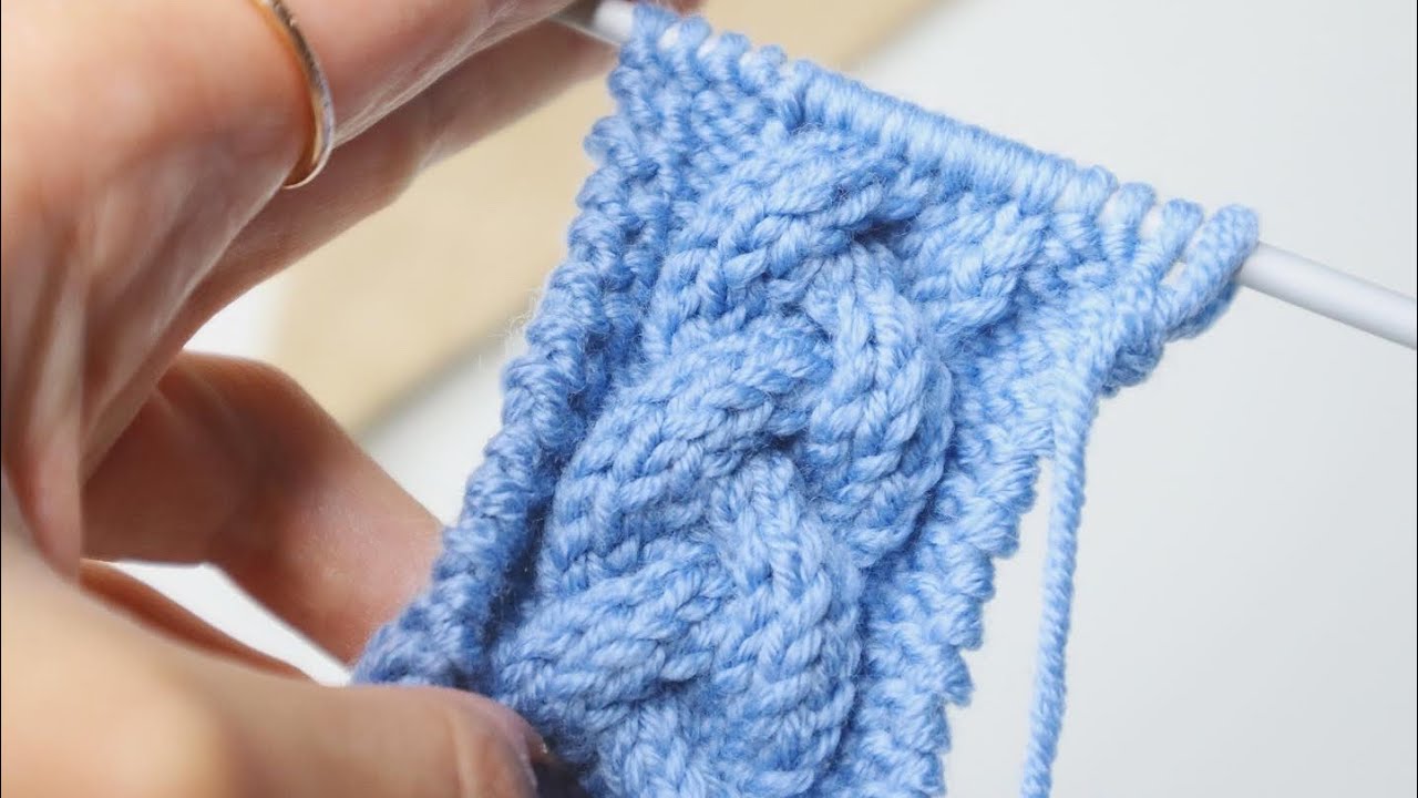 COMO TEJER UNA TRENZA DE TRES CABOS A DOS AGUJAS | APRENDER A TEJER MUY FÁCIL!