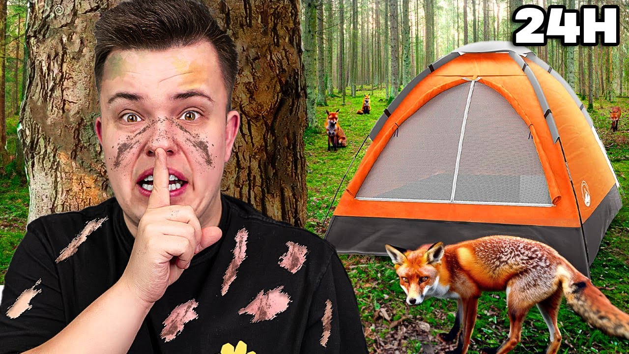 SPĘDZILIŚMY NOC SAMI W LESIE! *24h*