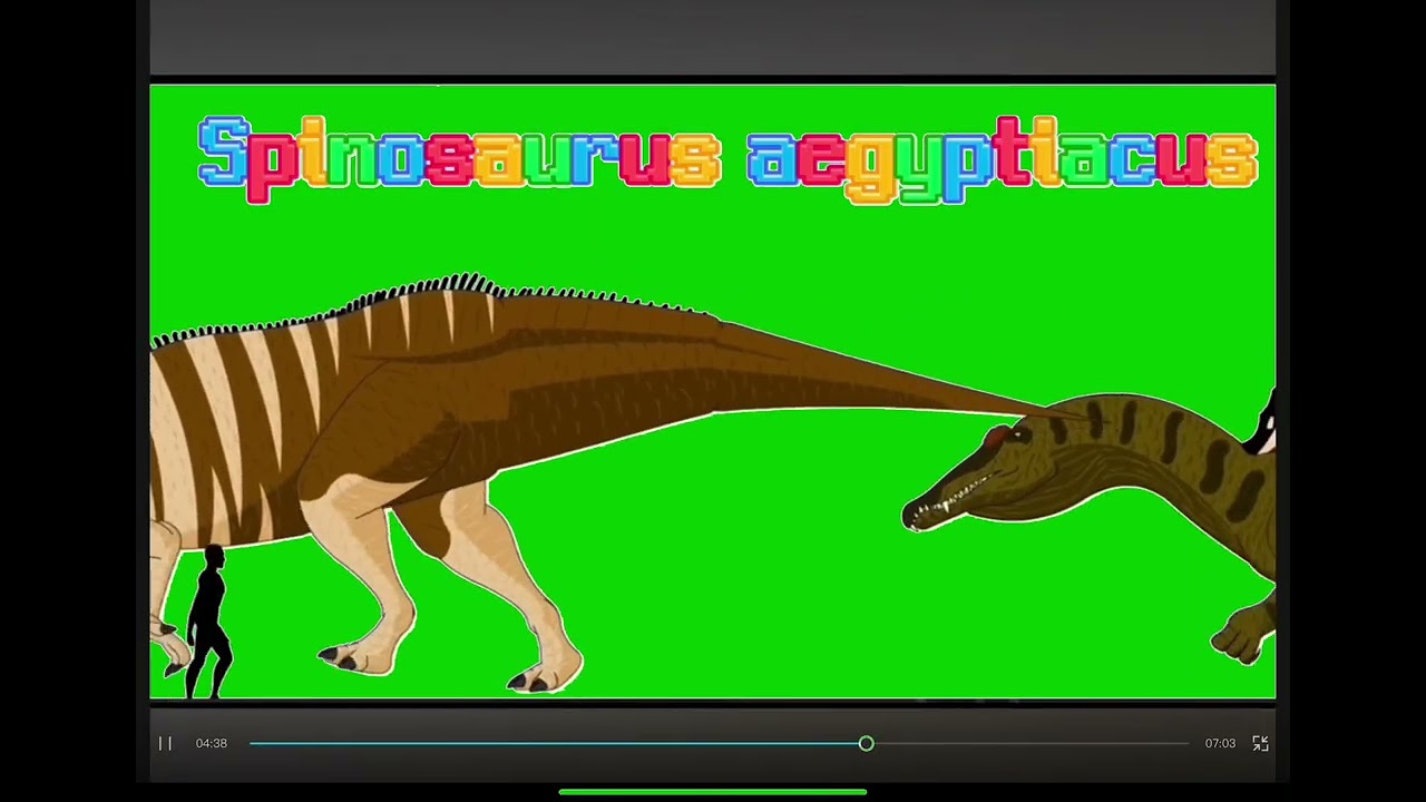 “Marching Dinosaurs” size comparison with names (GREEN SCREEN)