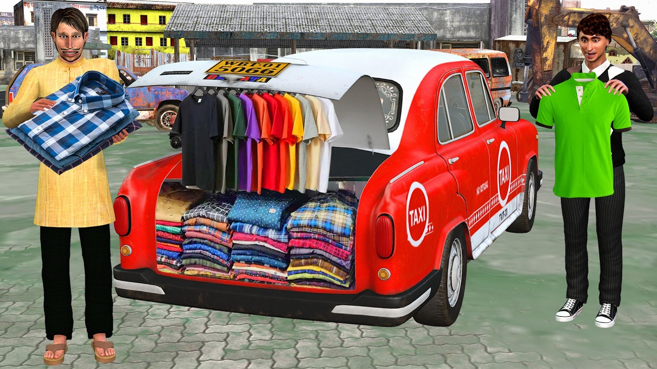 Taxi Wala Selling Cloths Shopping Roadside Cloth Store Hindi Kahani Hindi Moral Stories Comedy Video
