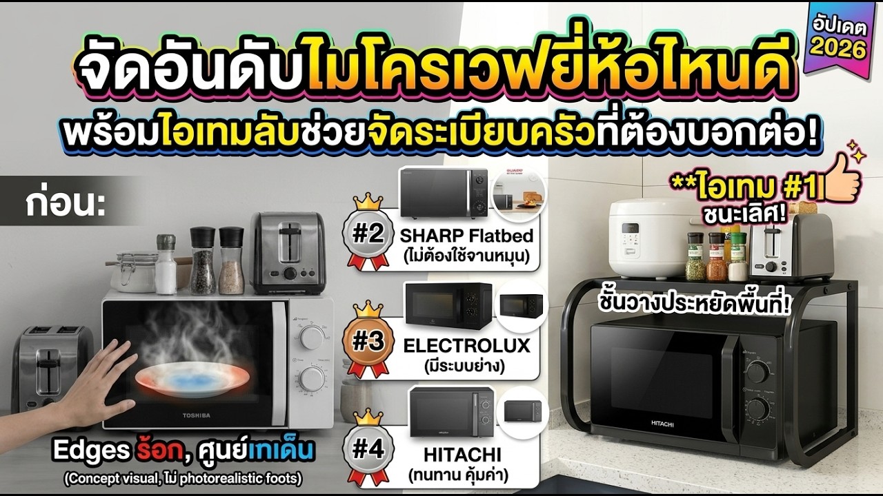 จัดอันดับไมโครเวฟ ยี่ห้อไหนดี พร้อมไอเทมลับจัดครัว ของดีบอกต่อ!