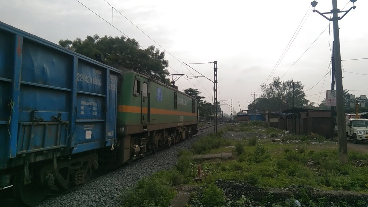 Monsoon Special! Patratu WAG9H 31596 With BoxnHL Wagon Is Slow Hauling With Overcast Cloudy