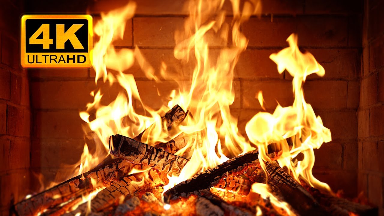 🔥 Fireplace 4K UHD! Fireplace with Crackling Fire Sounds. Fireplace Ambience