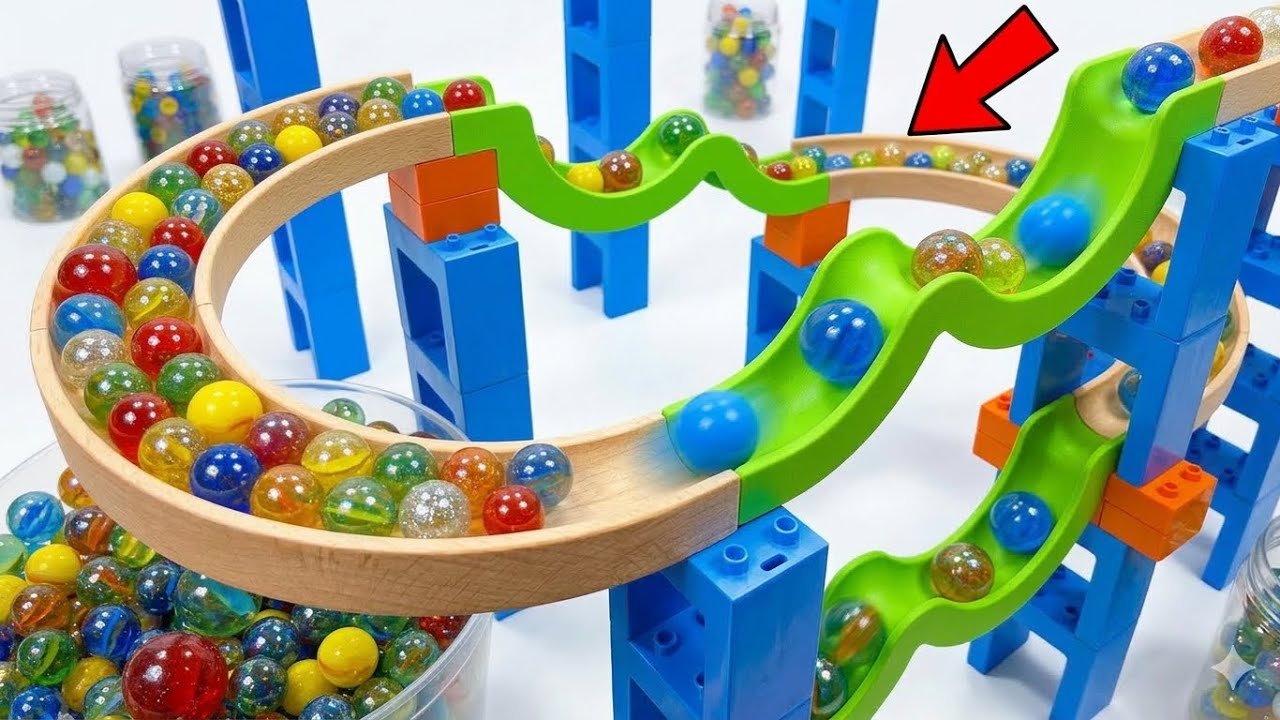 Most Satisfying Marble Run ASMR 🌊 Colorful Balls