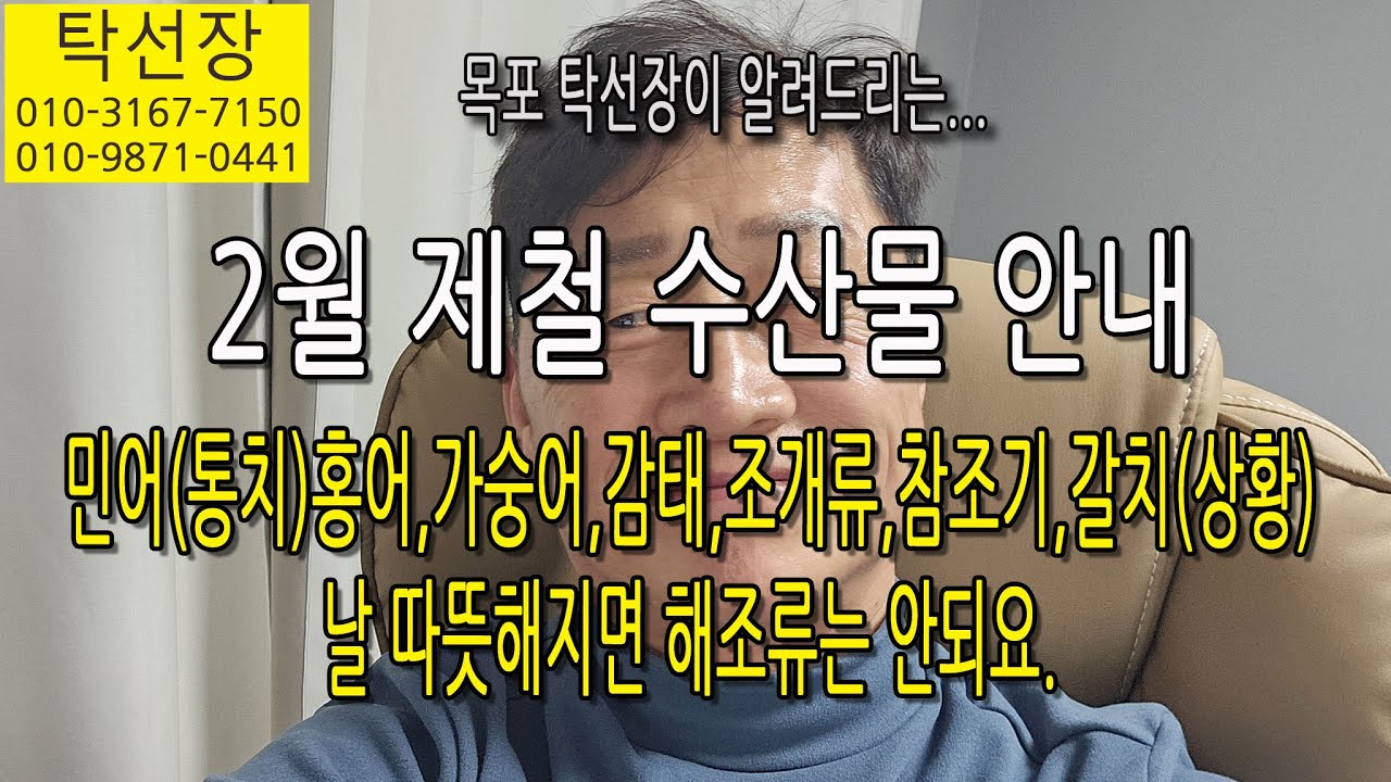 2월 제철 생선(통치,홍어,방어,가숭어,해조류,조개류) 참조기, 먹갈치, 가격안내, 날 따뜻해지면 (탁선장 남도농수산 생선카페 010 3167 7150. 010 9871 0441)