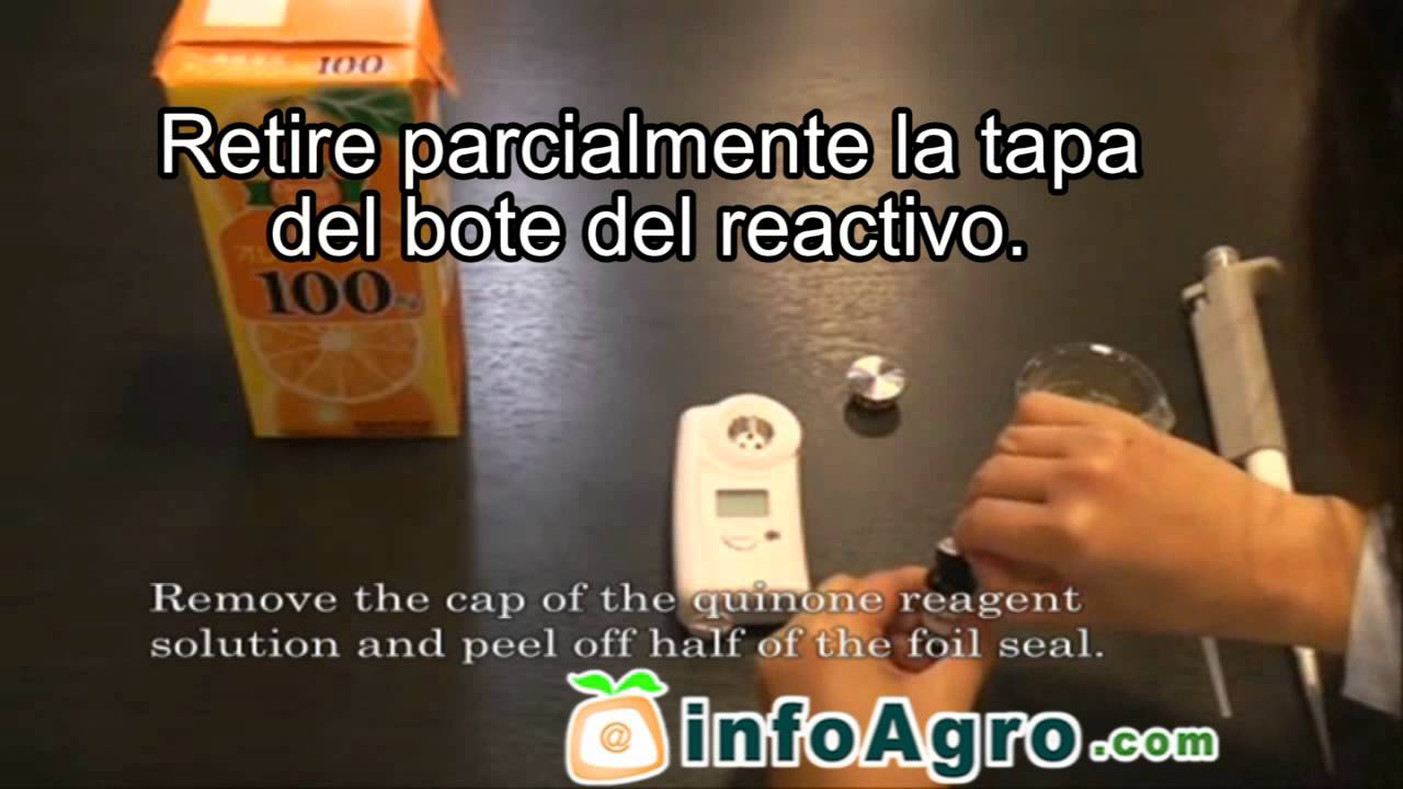 Cómo medir la acidez en zumos de frutas. Ácido cítrico en zumo de naranja. Atago Pal Acid1