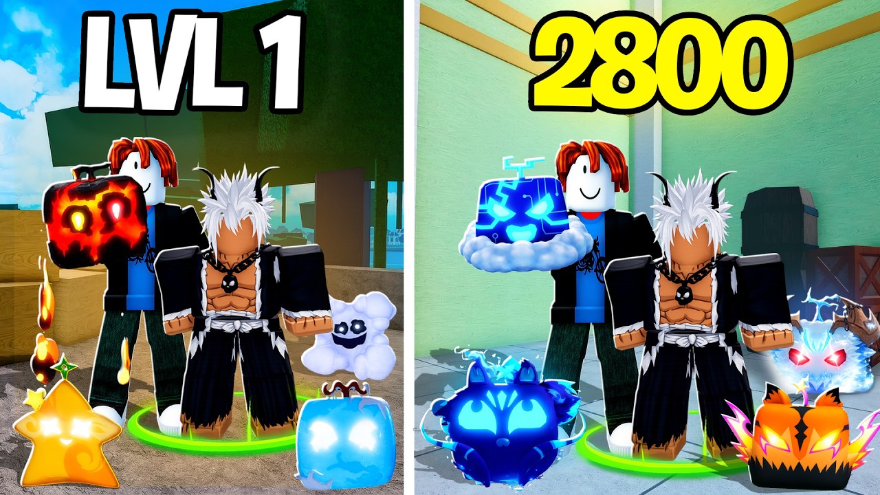 Noob To Max Using Only Gacha Fruits In Blox Fruits