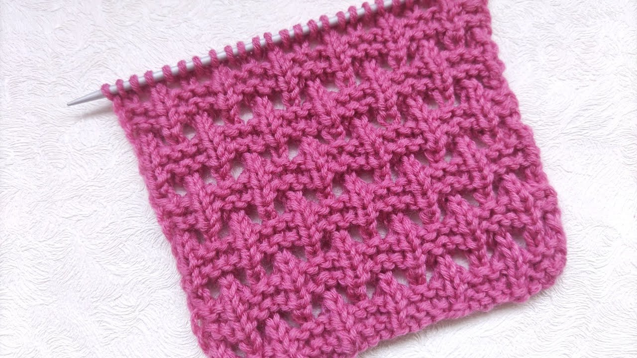 Eyelet Stitch Knit Pattern| Lochmuster stricken| Punto traforato ai ferri| Punto calado a dos agujas