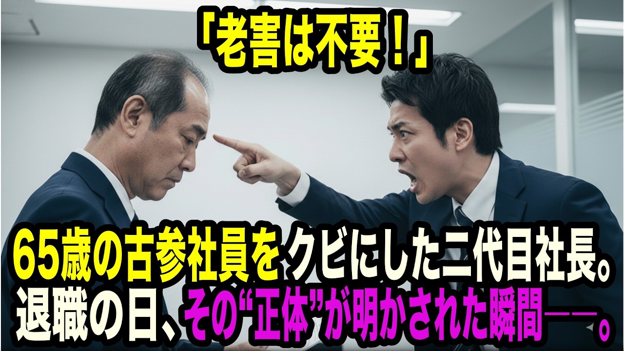 「老害は不要だ」 二代目社長が切り捨てた創業から会社を支えた65歳の再雇用の私。だが退職の日、誰も知らなかった正体が明かされる…。