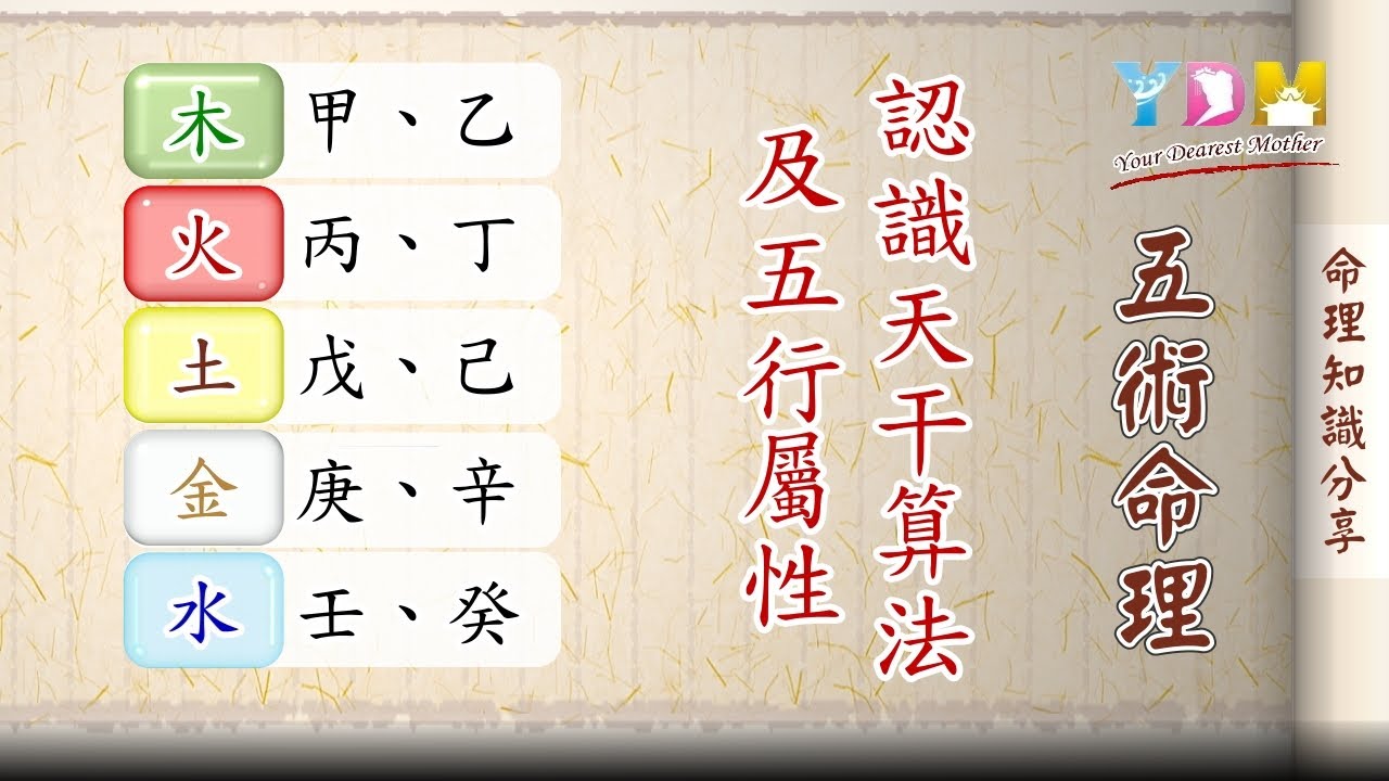 認識天干算法及五行屬性 年份如何算出天干？天干的五行是什麼？【YDM媽祖五術道法】