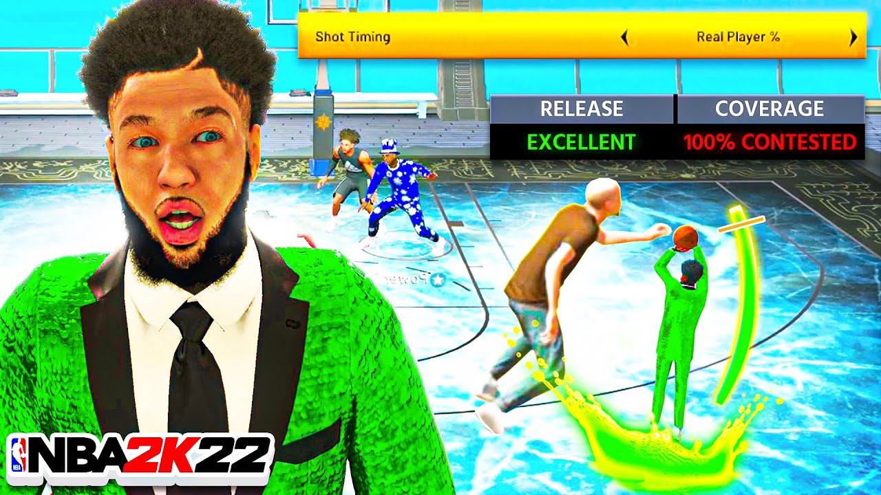 I used REAL PLAYER % on a 5'7 MIDGET on NBA 2K22 (100% GREENS)