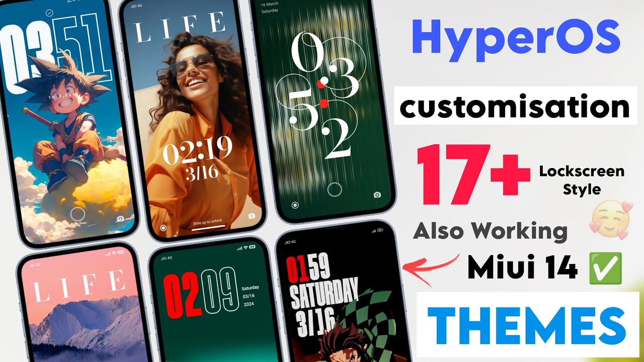 Xiaomi HyperOS Official Theme - Xiaomi Temas Apply In Miui 14 - Lockscreen Customisation Themes 🔥