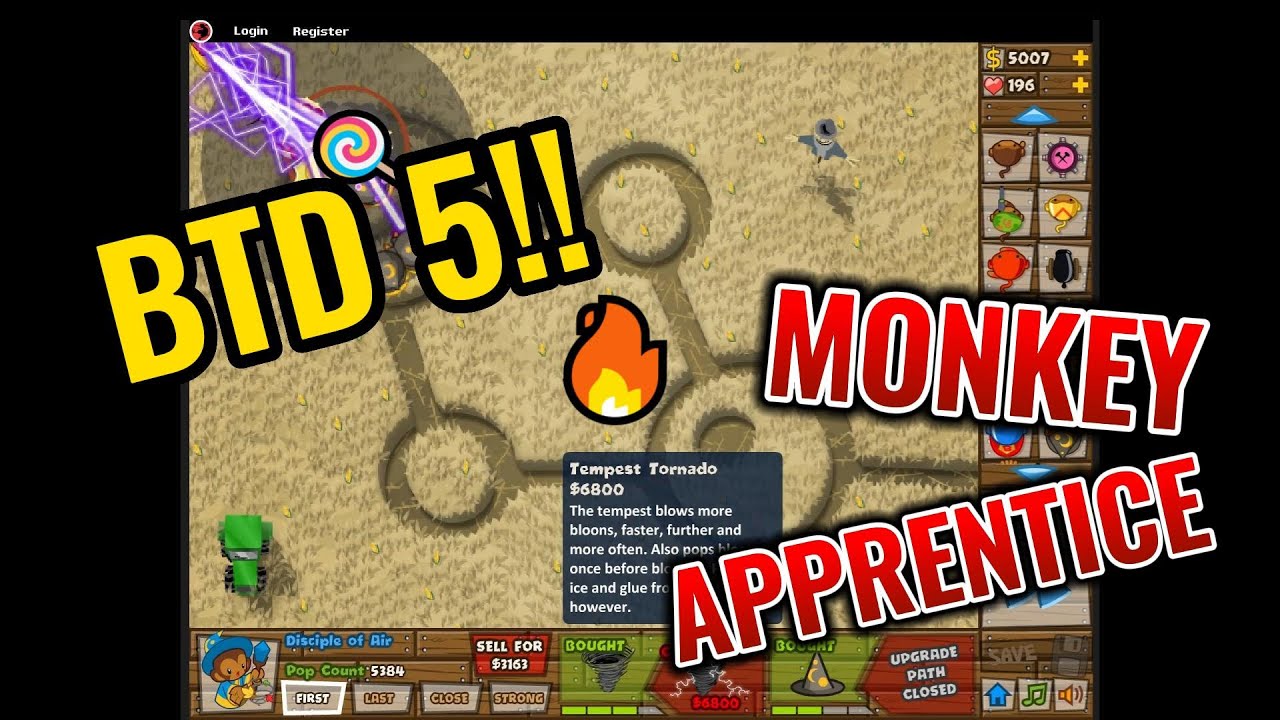 BLOONS TOWER DEFENSE 5 USING ALL MONKEY APPRENTICE